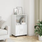 Rolling cabinet 55x40x91 cm treated wood white