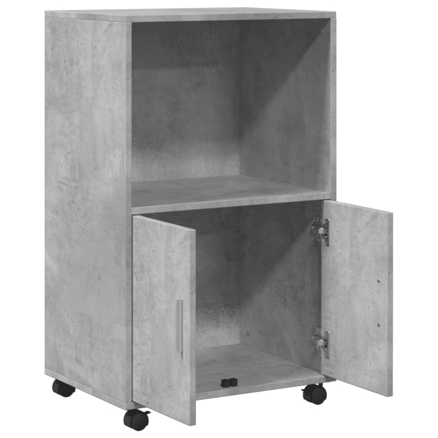 Rolkast 55x40x91 cm bewerkt hout betongrijs
