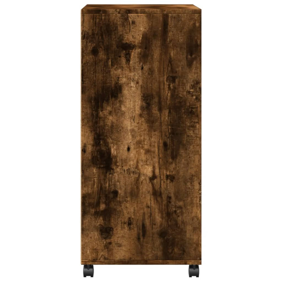 Rolkast 55x40x91 cm bewerkt hout gerookt eikenkleurig