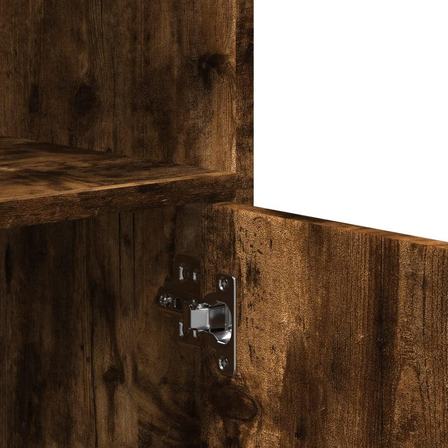 Rolkast 55x40x91 cm bewerkt hout gerookt eikenkleurig