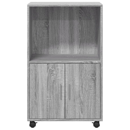 Rolkast 55x40x91 cm bewerkt hout grijs sonoma eikenkleurig