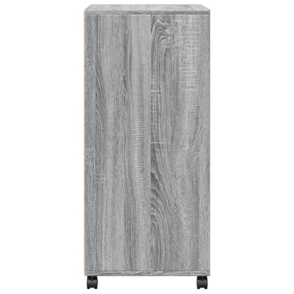 Rolkast 55x40x91 cm bewerkt hout grijs sonoma eikenkleurig
