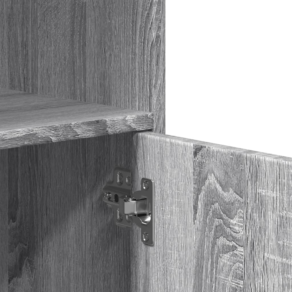 Rolkast 55x40x91 cm bewerkt hout grijs sonoma eikenkleurig