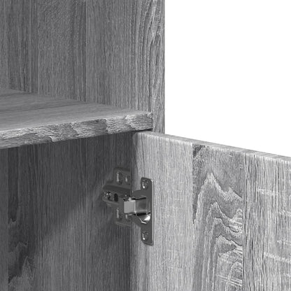 Rolkast 55x40x91 cm bewerkt hout grijs sonoma eikenkleurig