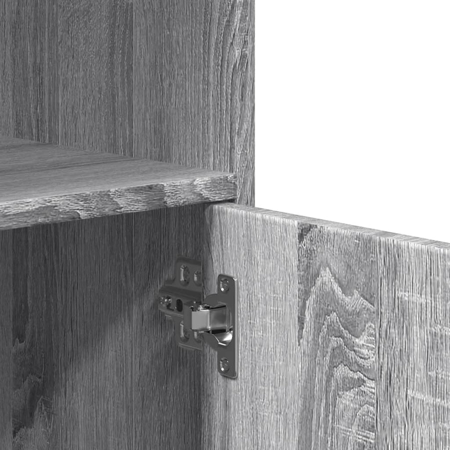 Rolkast 55x40x91 cm bewerkt hout grijs sonoma eikenkleurig
