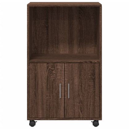 Rolkast 55x40x91 cm bewerkt hout bruin eikenkleurig