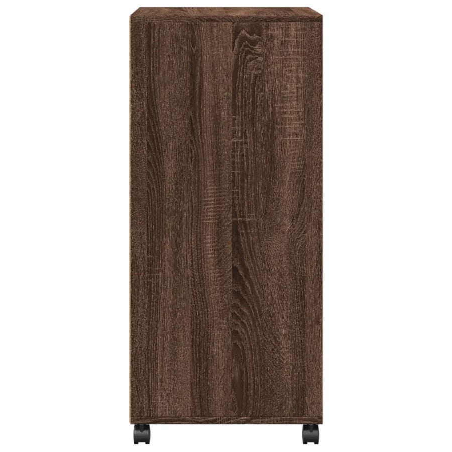 Rolkast 55x40x91 cm bewerkt hout bruin eikenkleurig