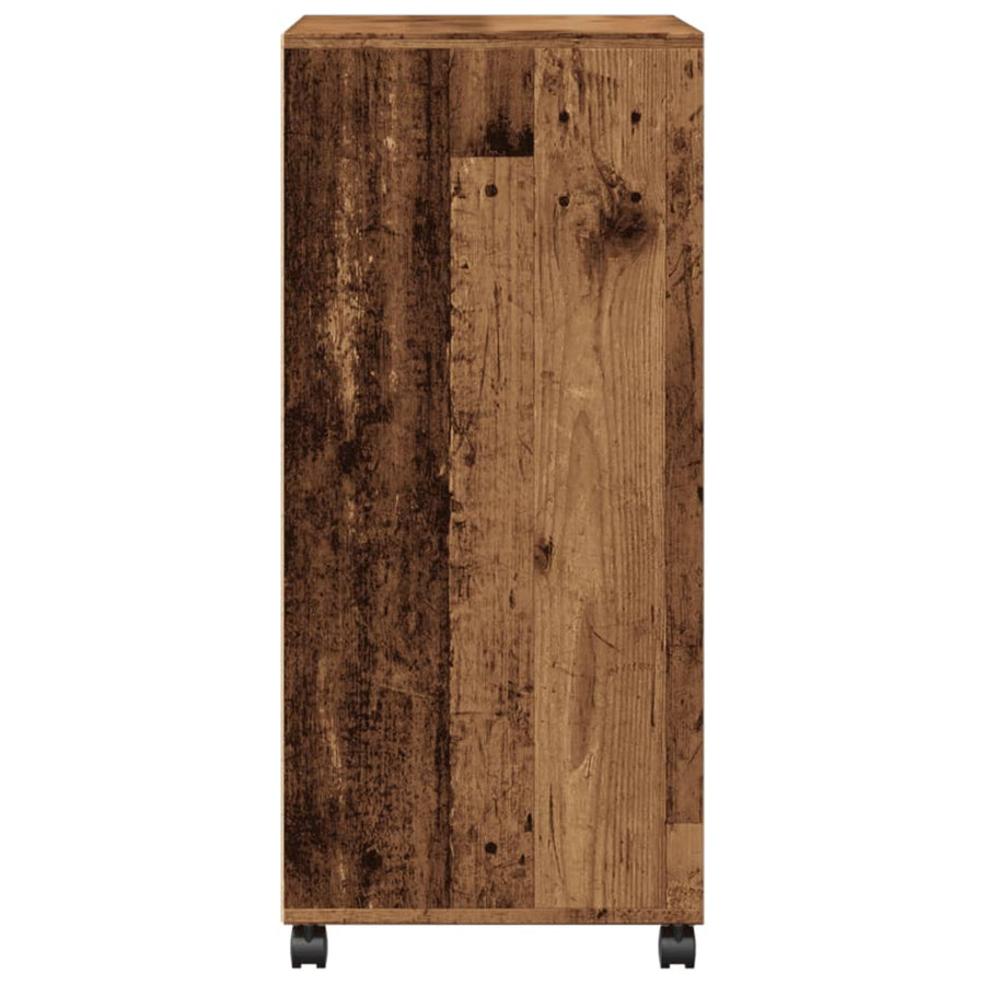 Rolkast 55x40x91 cm bewerkt hout oud houtkleurig