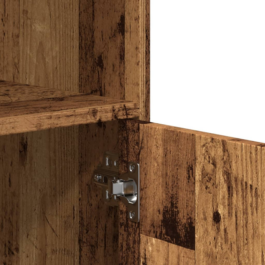 Rolkast 55x40x91 cm bewerkt hout oud houtkleurig