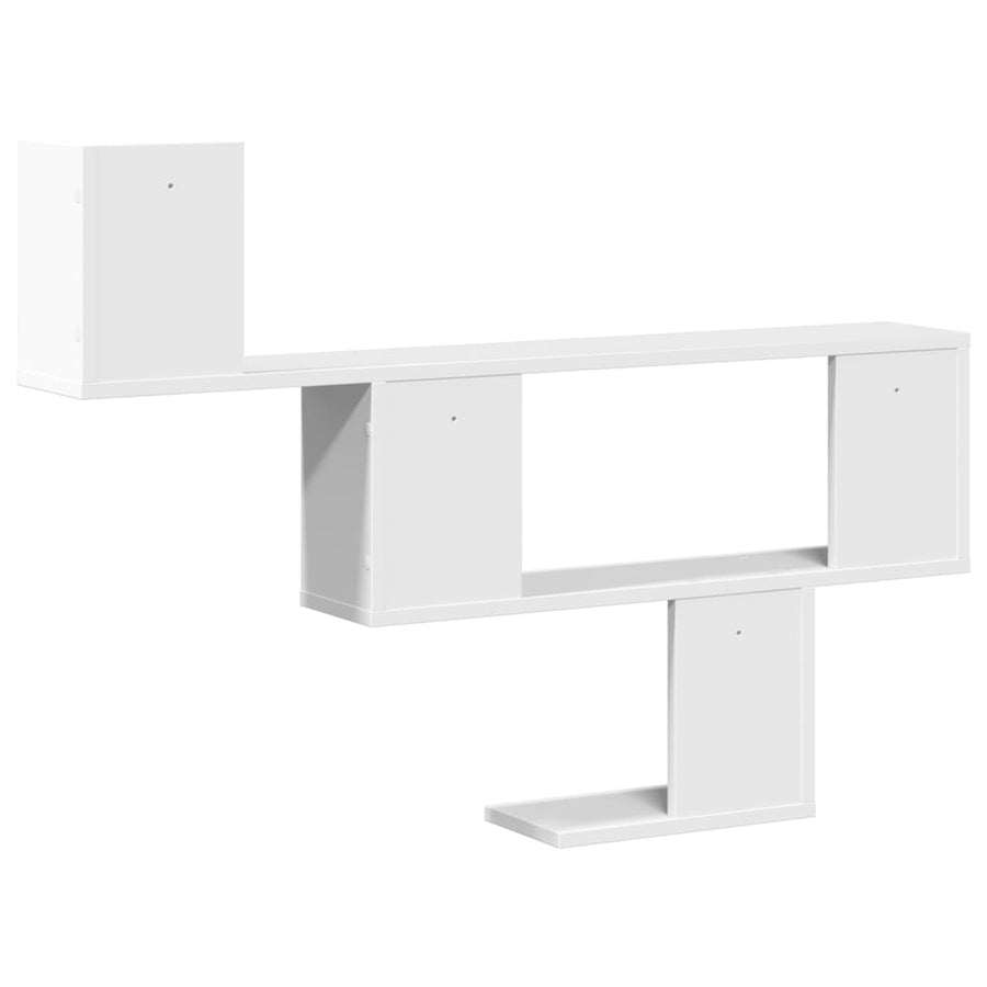 Wandschap 100x15x70 cm bewerkt hout wit