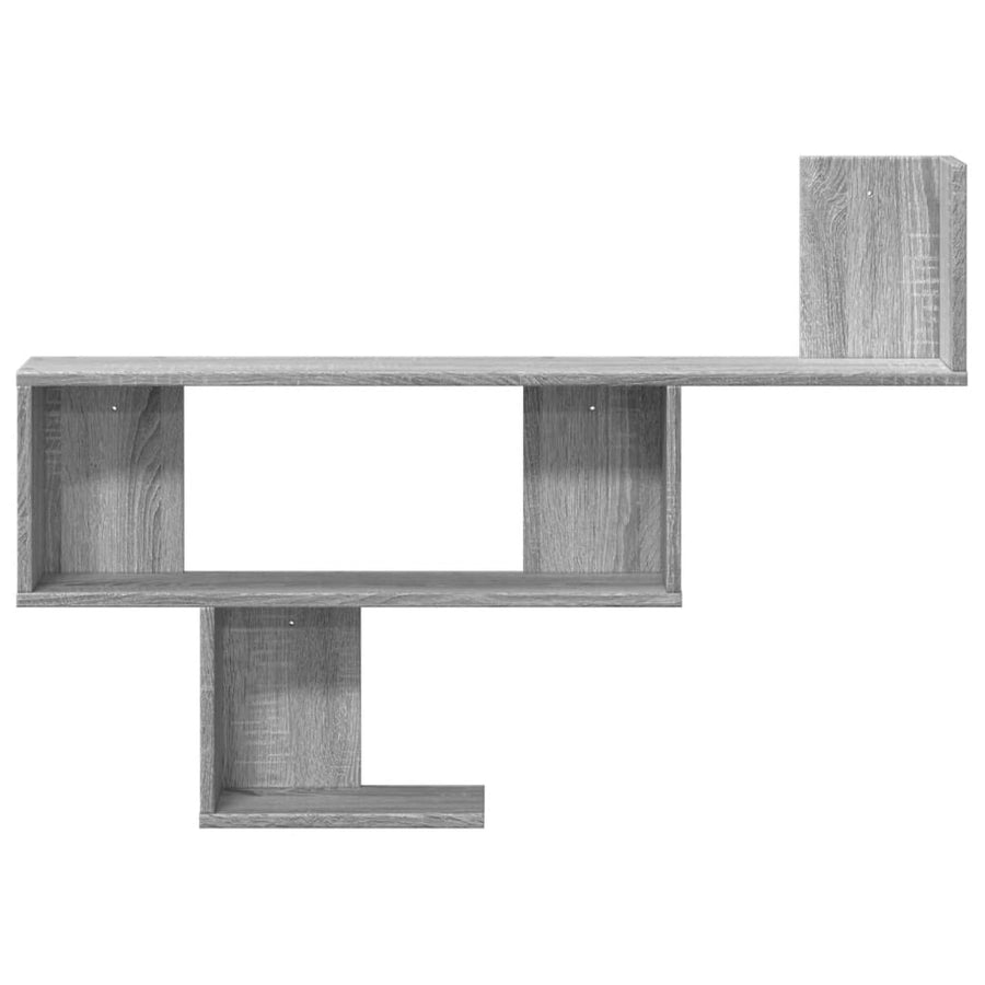 Wandschap 100x15x70 cm bewerkt hout grijs sonoma eikenkleurig