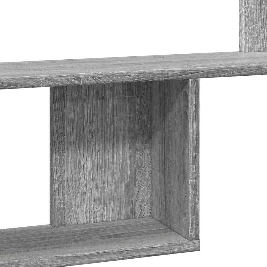 Wandschap 100x15x70 cm bewerkt hout grijs sonoma eikenkleurig