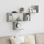 Wall shelf 100x15x70 cm processed wood grey Sonoma oak colour