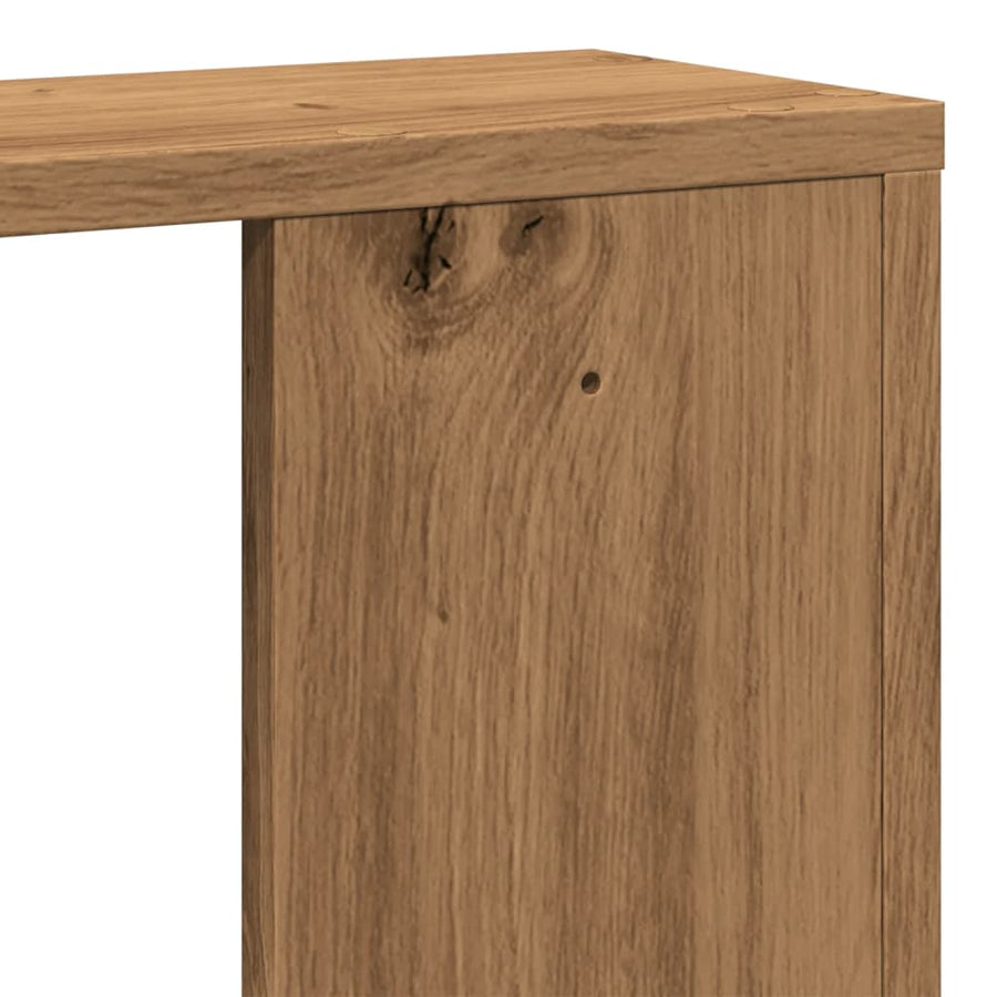 Wandschap 100x15x70 cm bewerkt hout artisanaal eikenkleurig