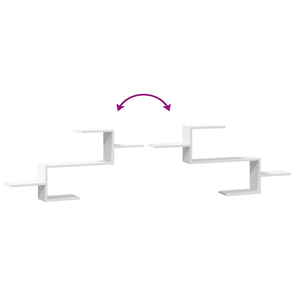 Wandschap 104x15x49 cm bewerkt hout wit