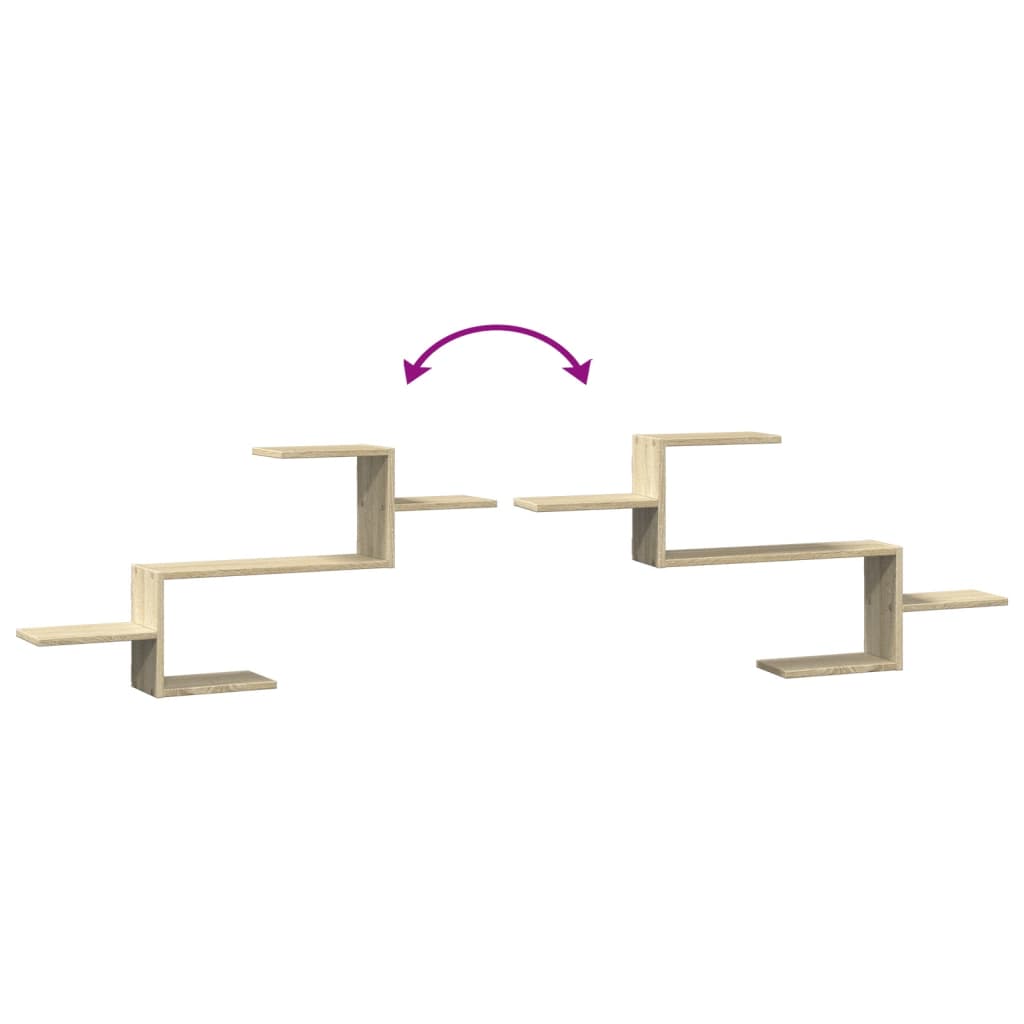 Wandschap 104x15x49 cm bewerkt hout sonoma eikenkleurig