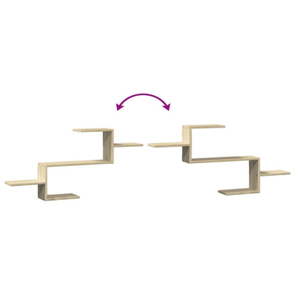 Wandschap 104x15x49 cm bewerkt hout sonoma eikenkleurig