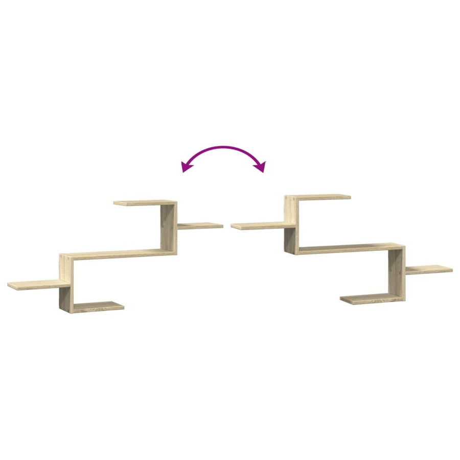 Wandschap 104x15x49 cm bewerkt hout sonoma eikenkleurig