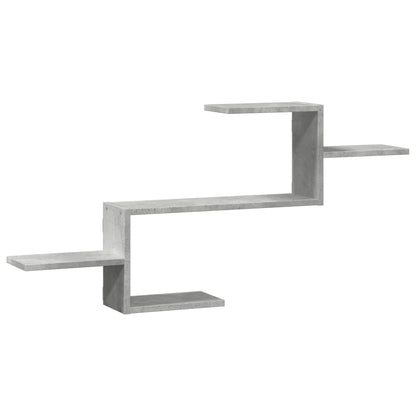 Wandschap 104x15x49 cm bewerkt hout betongrijs