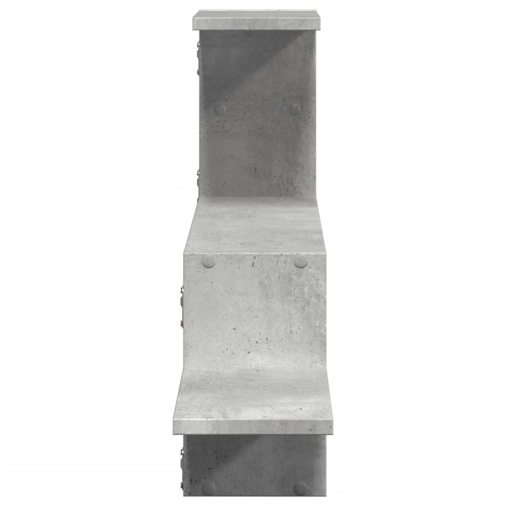 Wandschap 104x15x49 cm bewerkt hout betongrijs