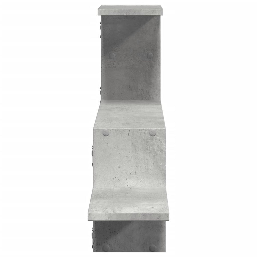 Wandschap 104x15x49 cm bewerkt hout betongrijs
