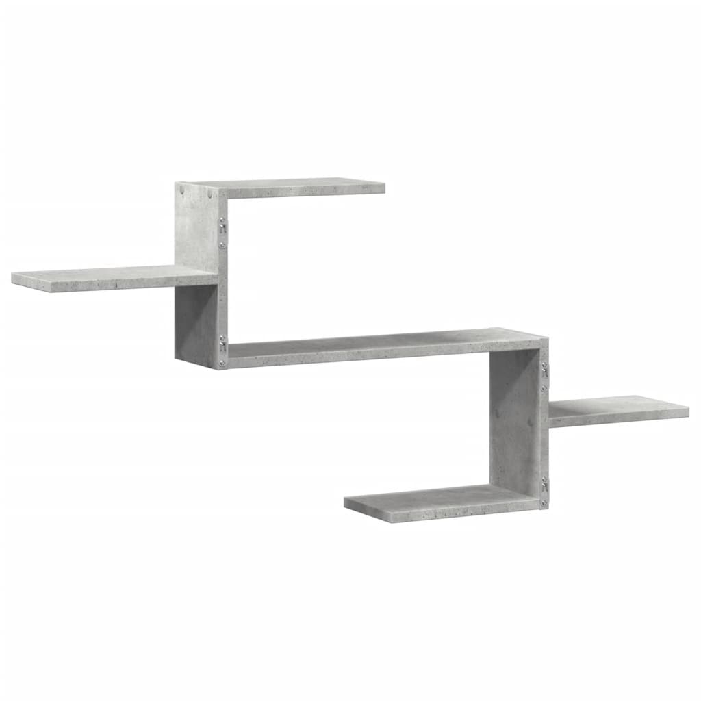 Wandschap 104x15x49 cm bewerkt hout betongrijs