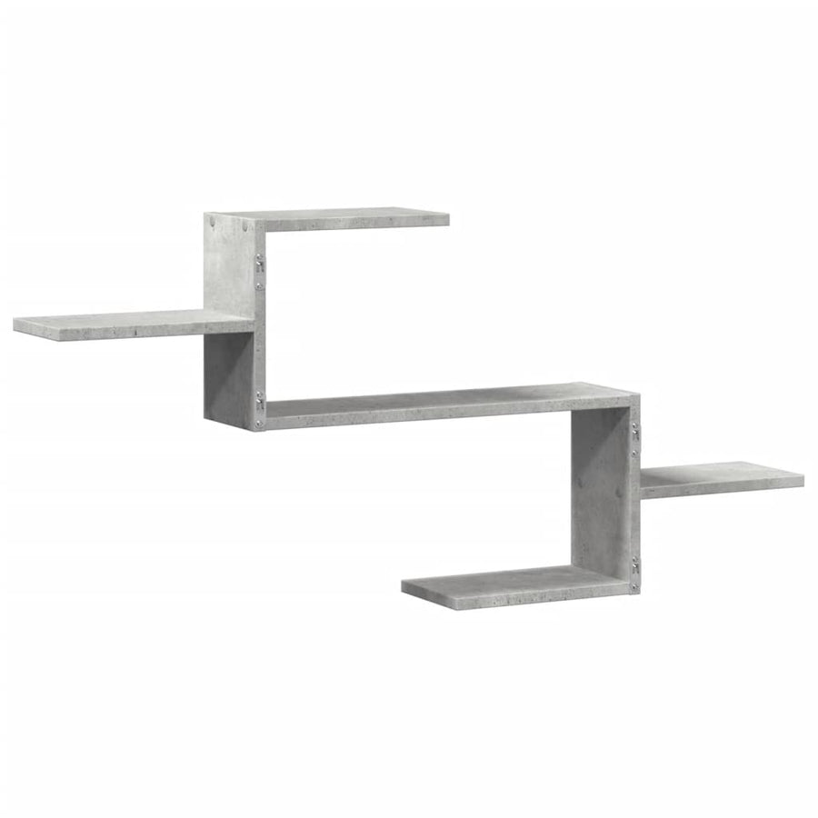 Wandschap 104x15x49 cm bewerkt hout betongrijs
