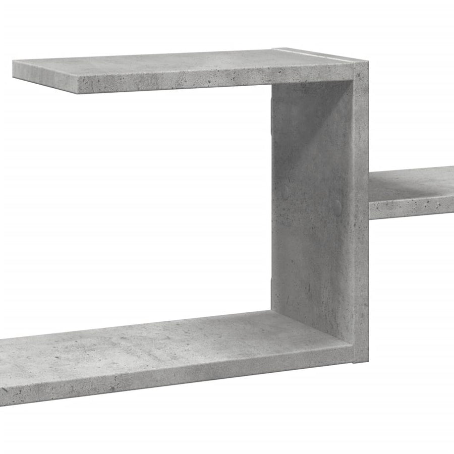 Wandschap 104x15x49 cm bewerkt hout betongrijs