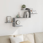 Wall shelf 104x15x49 cm engineered wood concrete gray