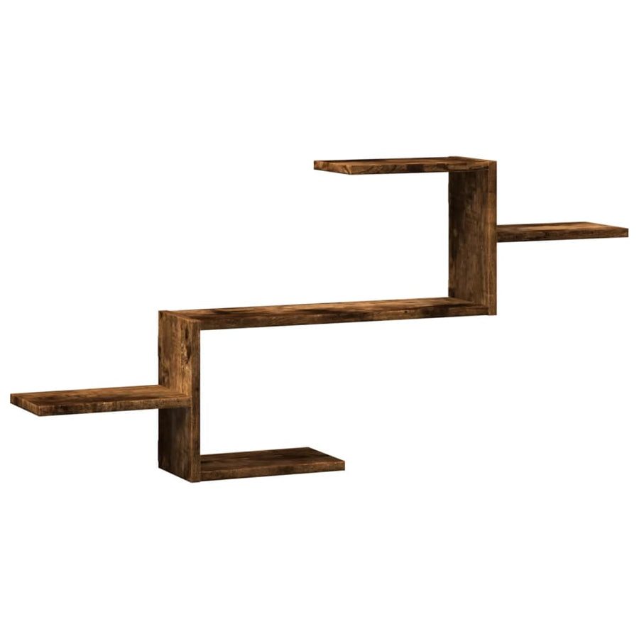 Wandschap 104x15x49 cm bewerkt hout gerookt eikenkleurig