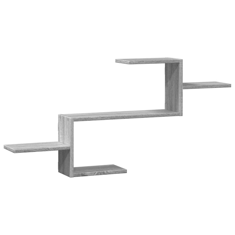 Wandschap 104x15x49 cm bewerkt hout grijs sonoma eikenkleurig