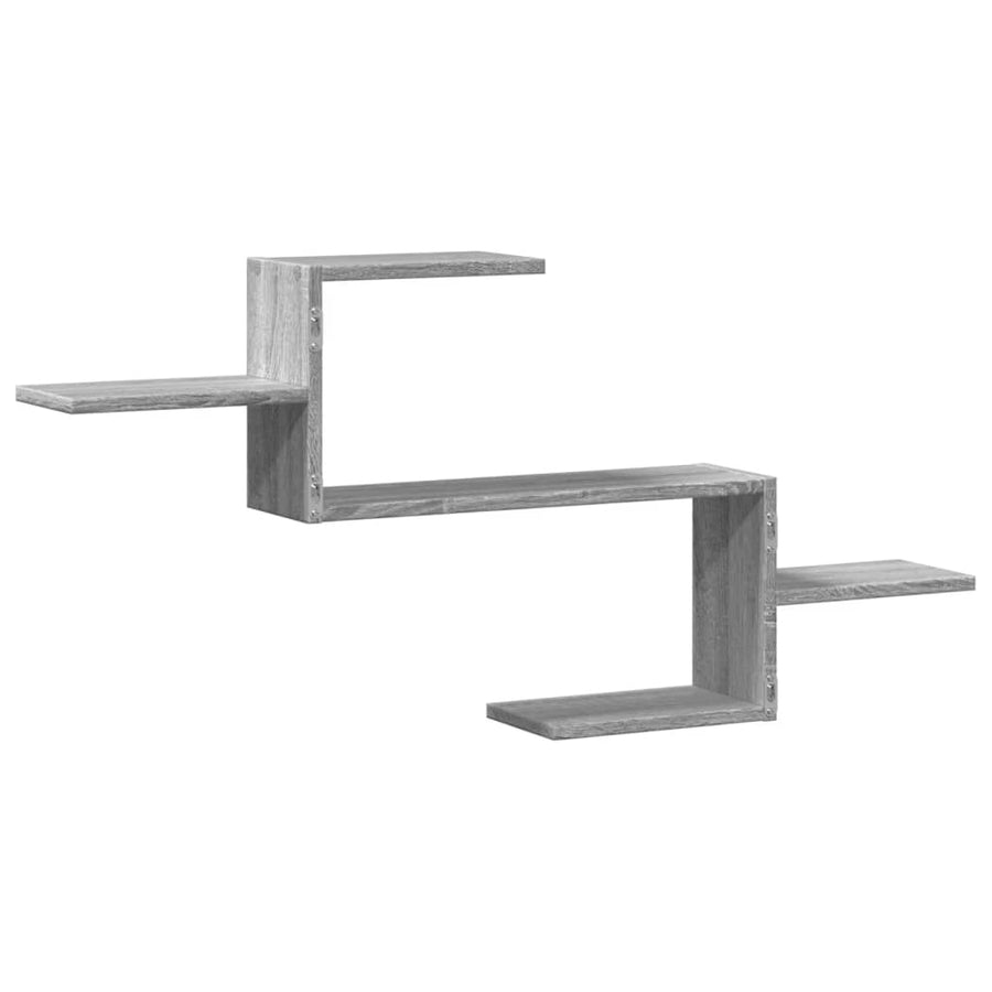 Wandschap 104x15x49 cm bewerkt hout grijs sonoma eikenkleurig