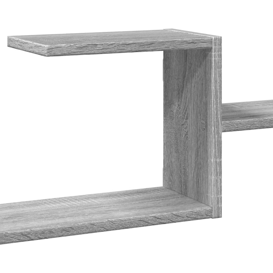 Wandschap 104x15x49 cm bewerkt hout grijs sonoma eikenkleurig