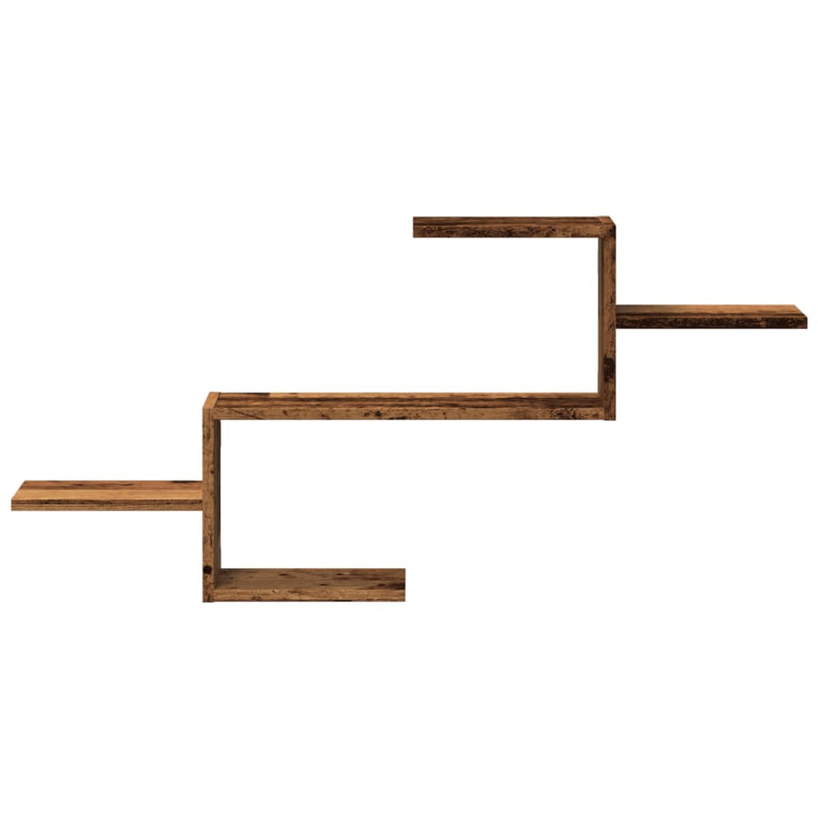 Wandschap 104x15x49 cm bewerkt hout oud houtkleurig