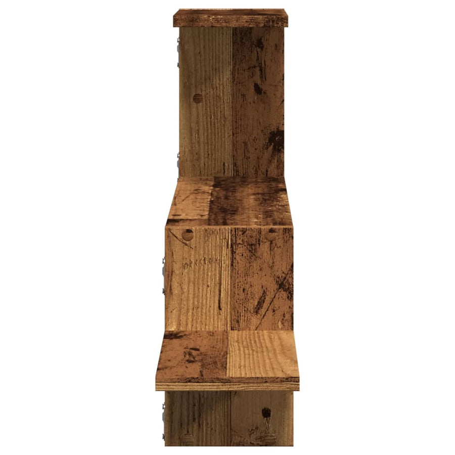 Wandschap 104x15x49 cm bewerkt hout oud houtkleurig