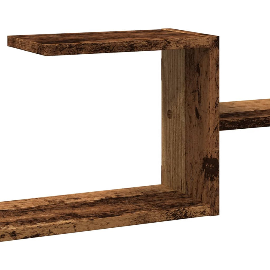 Wandschap 104x15x49 cm bewerkt hout oud houtkleurig