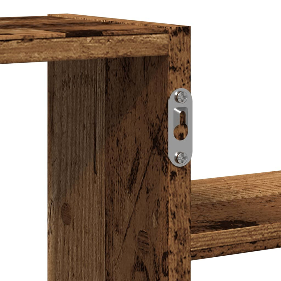 Wandschap 104x15x49 cm bewerkt hout oud houtkleurig