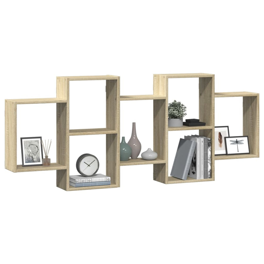 Wandschap 159x18x65 cm bewerkt hout sonoma eikenkleurig