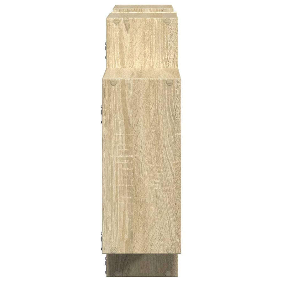Wandschap 159x18x65 cm bewerkt hout sonoma eikenkleurig