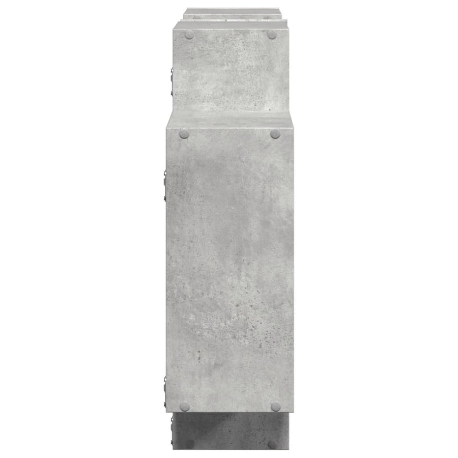 Wandschap 159x18x65 cm bewerkt hout betongrijs