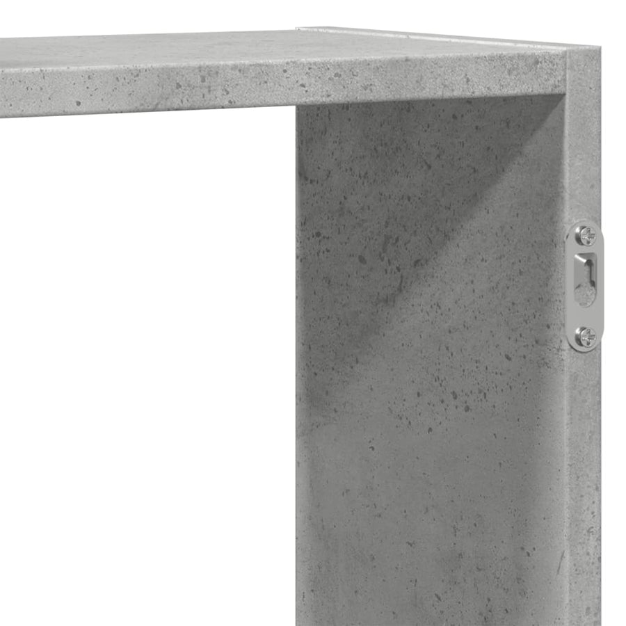 Wandschap 159x18x65 cm bewerkt hout betongrijs