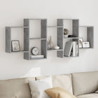Wall shelf 159x18x65 cm treated wood concrete grey