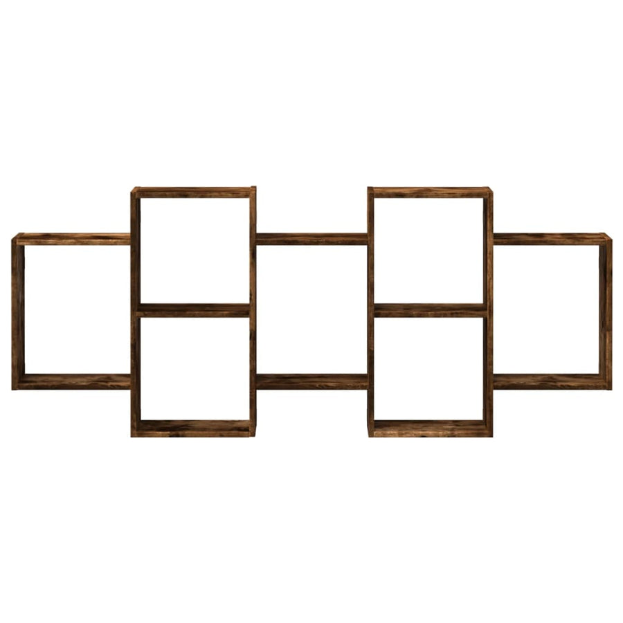 Wandschap 159x18x65 cm bewerkt hout gerookt eikenkleurig