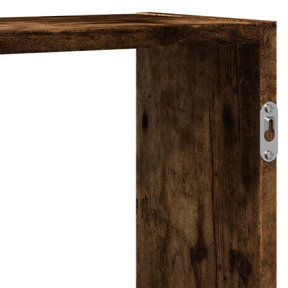 Wandschap 159x18x65 cm bewerkt hout gerookt eikenkleurig