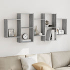 Wall shelf 159x18x65 cm treated wood grey Sonoma oak colour
