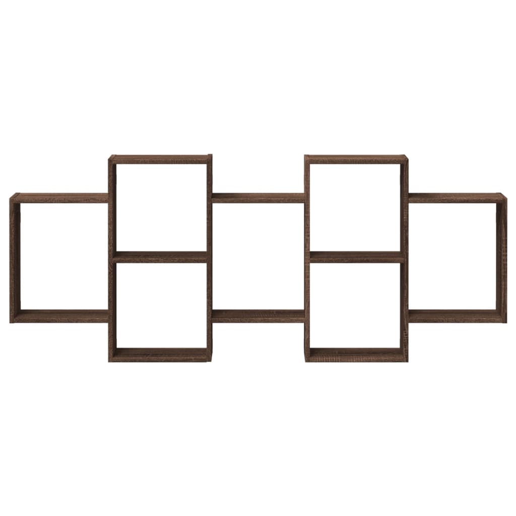 Wandschap 159x18x65 cm bewerkt hout bruin eikenkleurig