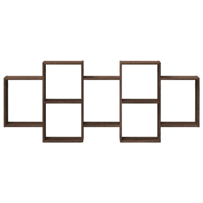 Wandschap 159x18x65 cm bewerkt hout bruin eikenkleurig