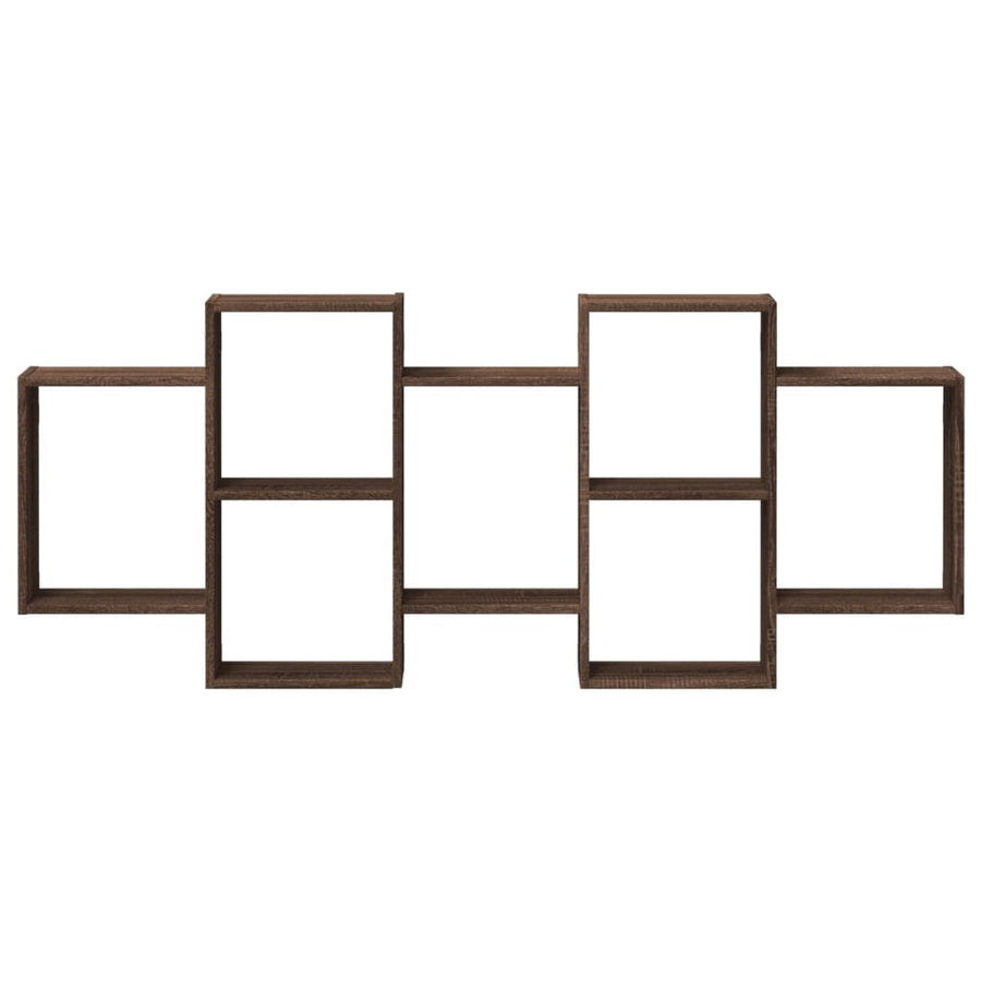 Wandschap 159x18x65 cm bewerkt hout bruin eikenkleurig