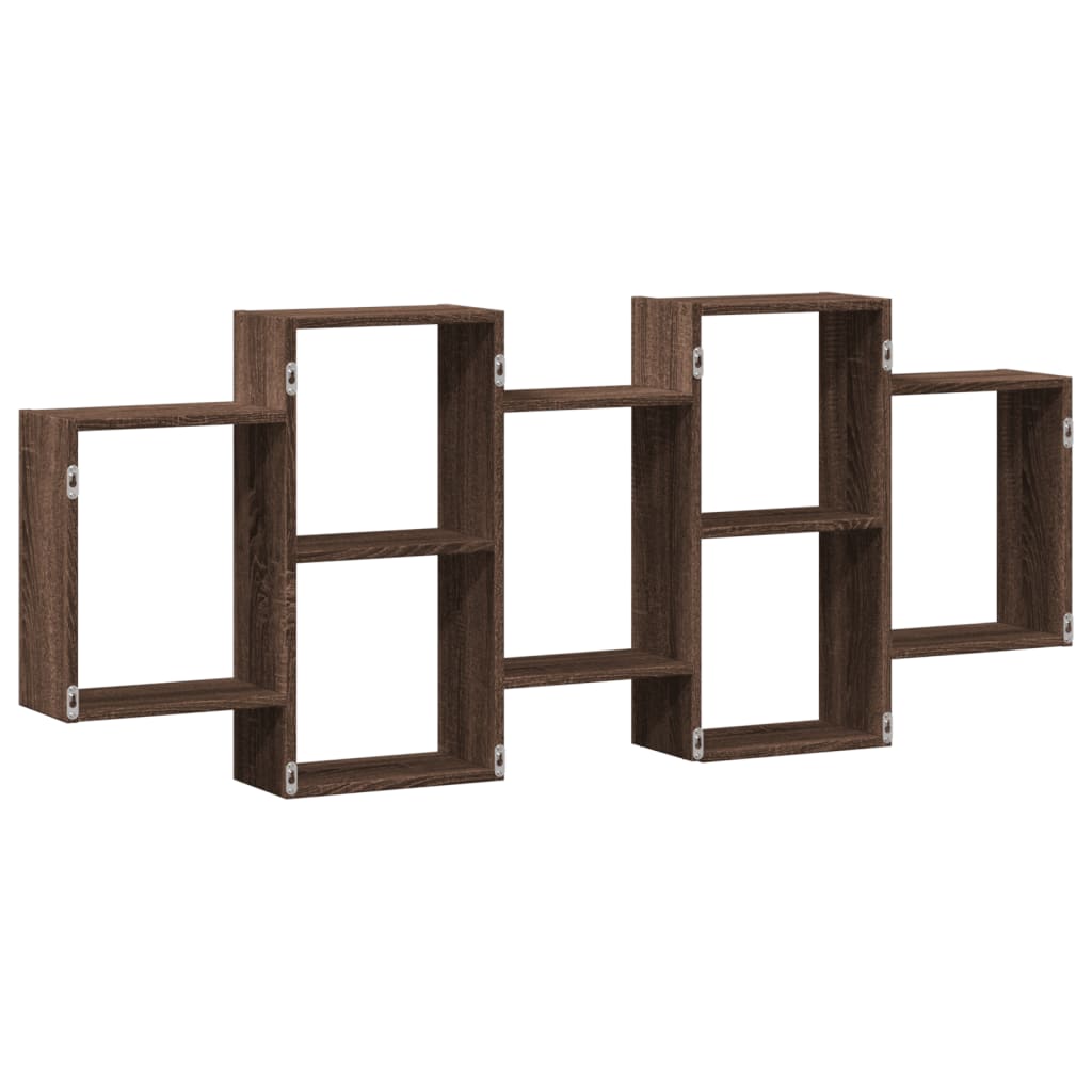 Wandschap 159x18x65 cm bewerkt hout bruin eikenkleurig