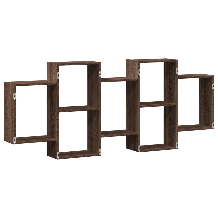 Wandschap 159x18x65 cm bewerkt hout bruin eikenkleurig